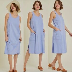 Heyson Periwinkle Cotton Sleeveless Dress M